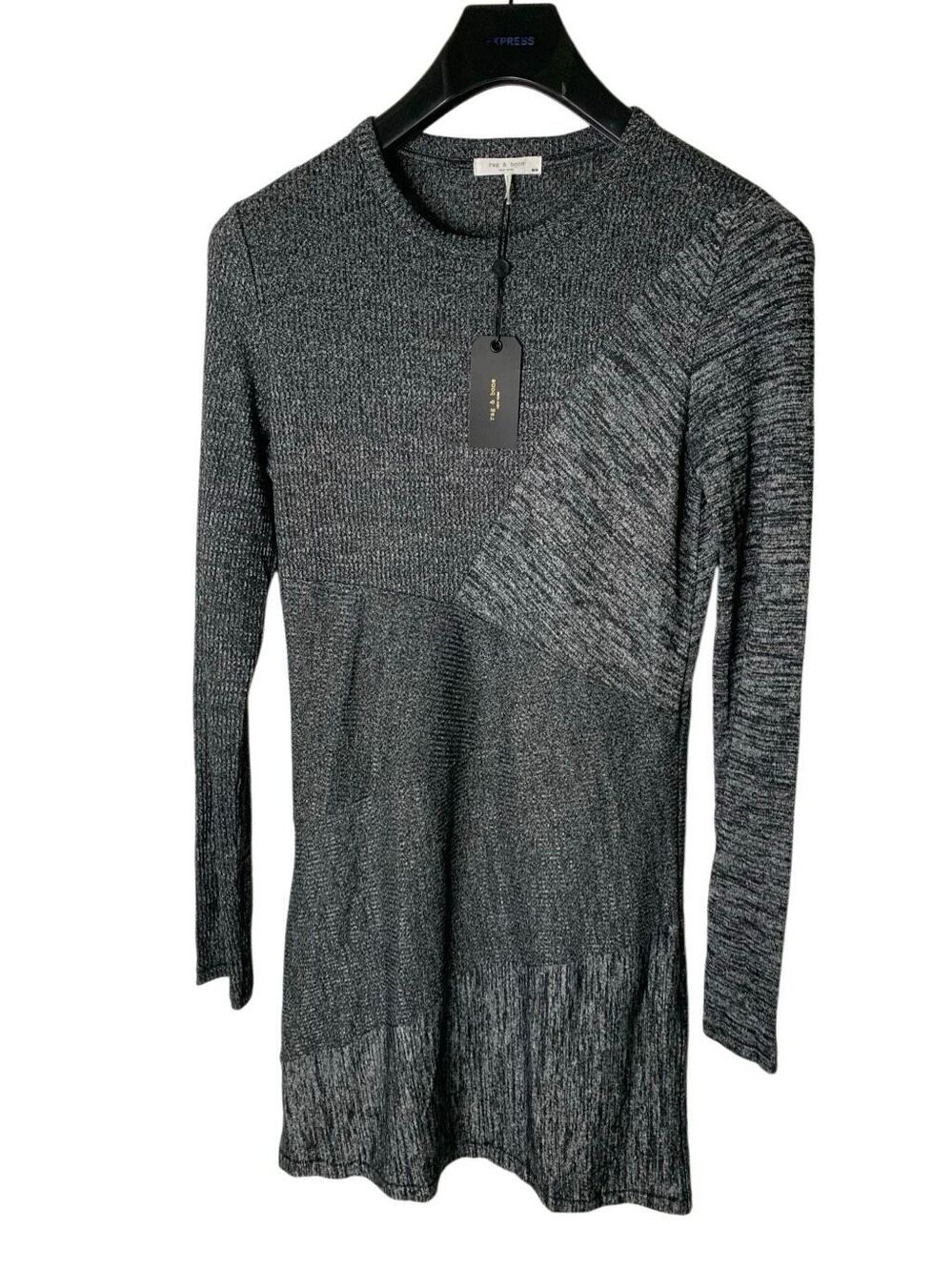 Rag and Bone The Knit Tonal Blocked Dress black multi women's size medium NEW